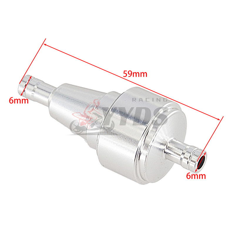 Univerzalni 6 mm 5/16'' filtar goriva za motocikle Auto Benzin Diesel Inline za motocikle skutere Kromirani aluminijski filtri goriva 6 boja