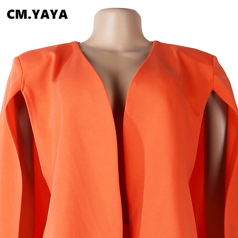CM.YAYA Seksi ženski komplet od 2 komada sakoa sa rukavima i kratkim hlačama Trenirka Trenirka Uredska dama Dvodijelni set odjeće 2022.