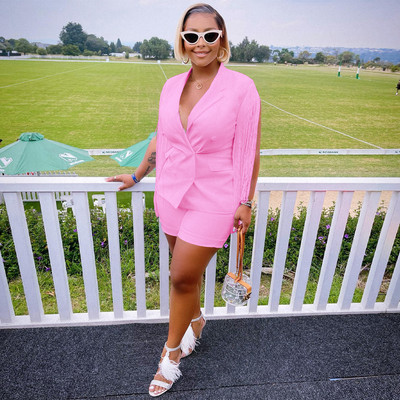 CM.YAYA Κομψό γυναικείο σετ Γυναικείο μανίκι σακάκι και σορτς Γυναικείο κοστούμι γραφείου ασορτί δύο τεμαχίων σετ γυμναστικής 2022 Καλοκαίρι