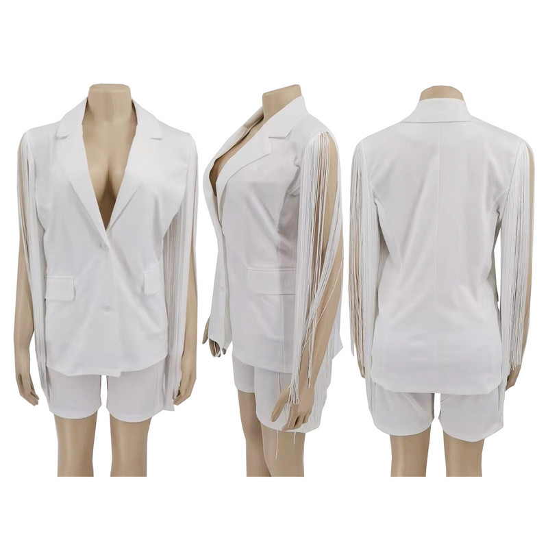 CM.YAYA Κομψό γυναικείο σετ Γυναικείο μανίκι σακάκι και σορτς Γυναικείο κοστούμι γραφείου ασορτί δύο τεμαχίων σετ γυμναστικής 2022 Καλοκαίρι