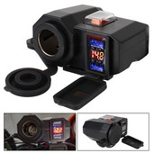 Încărcător pentru ghidon de motocicletă pentru telefon Afișaj digital Adaptor 5V 2.1A Sursă de alimentare Port USB dublu Priză pentru brichetă