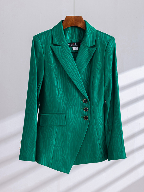 Φθινοπωρινό χειμωνιάτικο γυναικείο παντελόνι Γυναικείο επαγγελματικό σετ 2 τεμαχίων Γυναικείο χακί πράσινο μαύρο ριγέ επίσημο σακάκι και παντελόνι