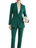 Kaki sivo ljubičasto tamnozeleno žensko odijelo s hlačama Uredski ženski uski set od 2 komada Ženska radna odjeća Blazer i hlače