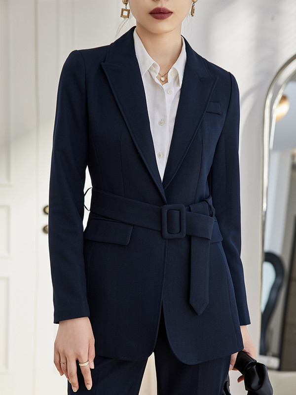 Kaki sivo ljubičasto tamnozeleno žensko odijelo s hlačama Uredski ženski uski set od 2 komada Ženska radna odjeća Blazer i hlače