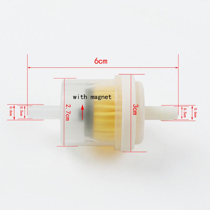 Mootorratta 6 mm gaasi kütusefilter Bensiinitoru voolik + 4 klambrit Moto Roller mustusratas Oranž Punane Sinine Must Kollane
