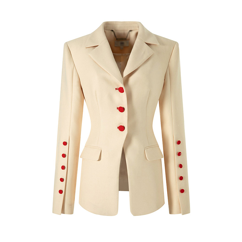 Elegantne disainer, sügisene pidulik äripükste ülikond naiste runway trimmiga bleiserikomplektid tippkvaliteediga