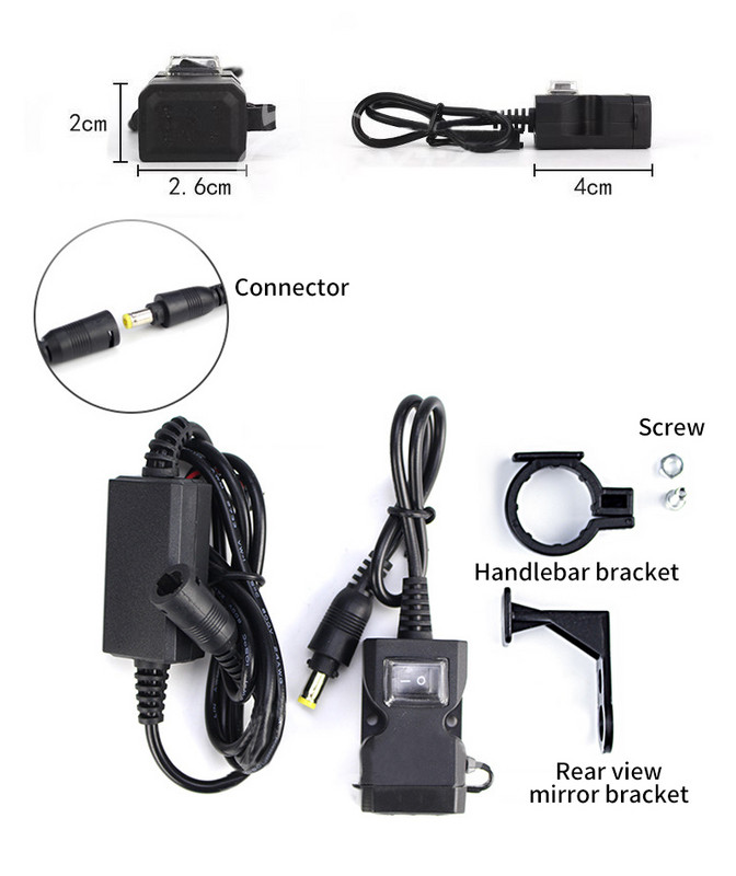 Încărcător USB dublu pentru motocicletă Port ghidon 12V impermeabil 5V 1A 2.1A Adaptor priză de alimentare pentru telefon mobil