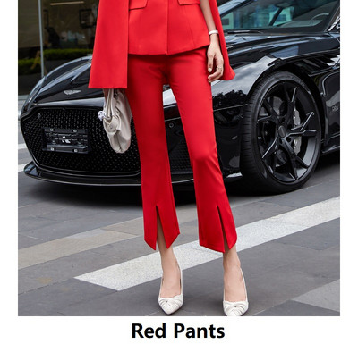 Naiste pidulik töömantel, kontoriülikond, punane jope bleiser, OL-i professionaalne ülikond, sügis/talv, 2022