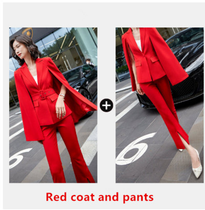 Naiste pidulik töömantel, kontoriülikond, punane jope bleiser, OL-i professionaalne ülikond, sügis/talv, 2022