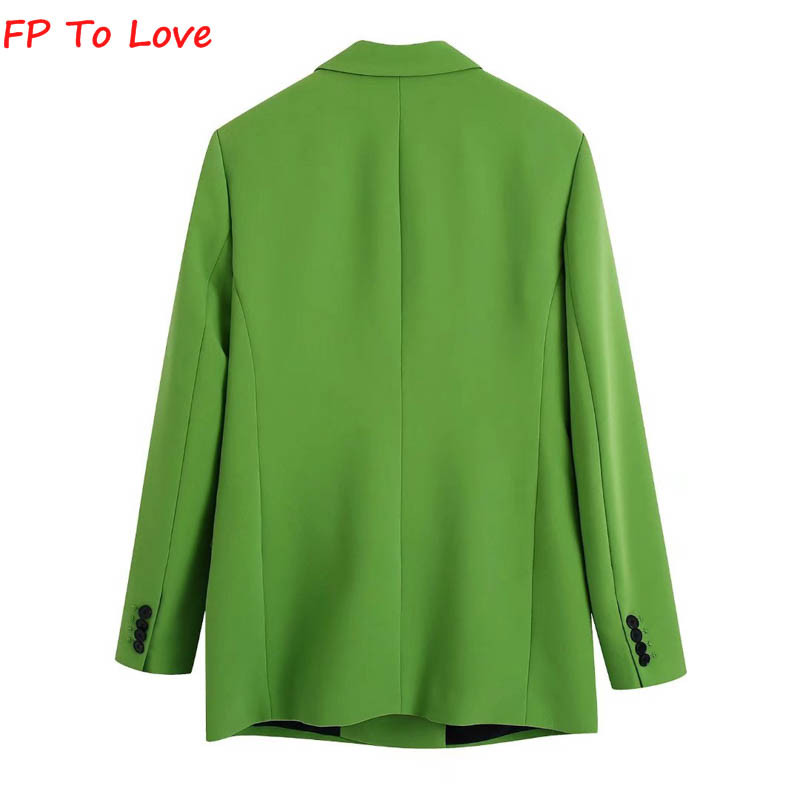 FP To Love Woman, oliivivärvi bleiserid erkrohelised laia säärega püksid 2022SS kevad-sügissuvised püksid, kaherealised komplektid