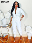 CM.YAYA Ins Γυναικεία Κοστούμι Παντελόνι με Δέματα και Ζώνες Μακρυμάνικο Blazer OL Streetwear Fashion Two Σετ 2 τεμαχίων Γυναικεία φόρμα