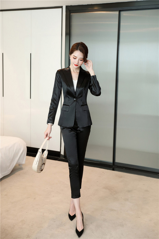 Țesătură de înaltă calitate pentru femei, costume de afaceri formale profesionale, stiluri OL, îmbrăcăminte de birou, set de pantaloni, blazere, toamnă iarnă