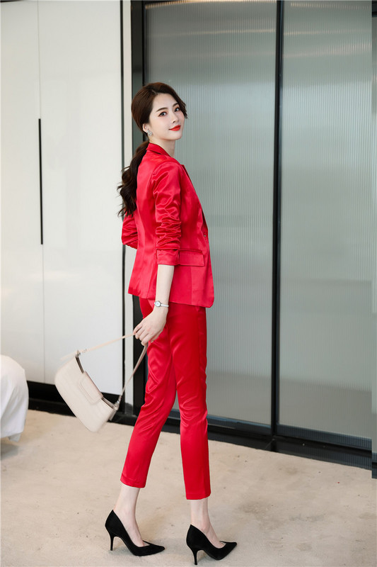 Țesătură de înaltă calitate pentru femei, costume de afaceri formale profesionale, stiluri OL, îmbrăcăminte de birou, set de pantaloni, blazere, toamnă iarnă