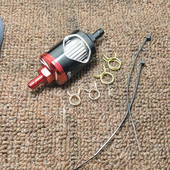 Culoare 6mm Filtru interior de combustibil pentru motociclete Filtre de benzină + Furtun de conductă de combustibil benzină + cleme Moto Scooter Dirt Bike