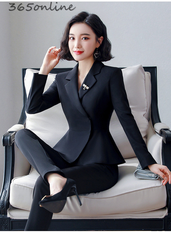 Țesătură de înaltă calitate, costume de afaceri formale pentru femei, cu pantaloni și jachete, toamnă iarnă, stiluri OL, pentru dama, pentru birou, blazere, costume cu pantaloni