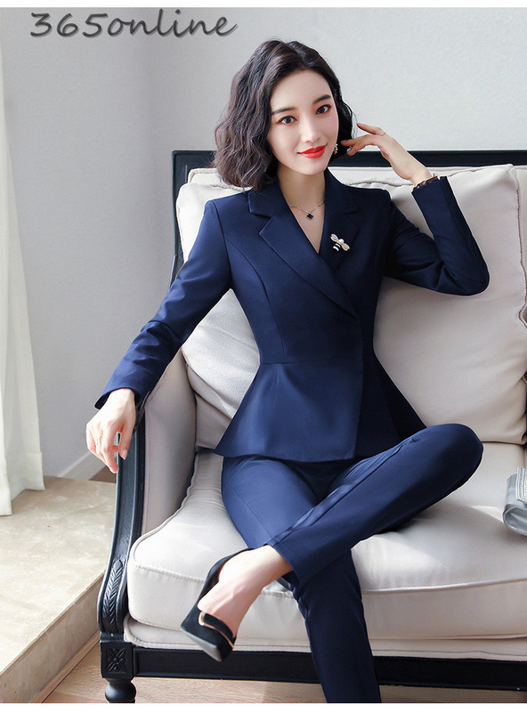 Țesătură de înaltă calitate, costume de afaceri formale pentru femei, cu pantaloni și jachete, toamnă iarnă, stiluri OL, pentru dama, pentru birou, blazere, costume cu pantaloni