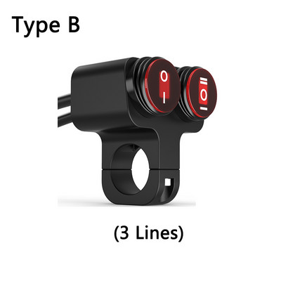 1Gb alumīnija sakausējuma motocikla stūres priekšējo lukturu slēdzis ūdensnecaurlaidīgs slēdzis 12V miglas prožektoru slēdža modifikācijas piederumi