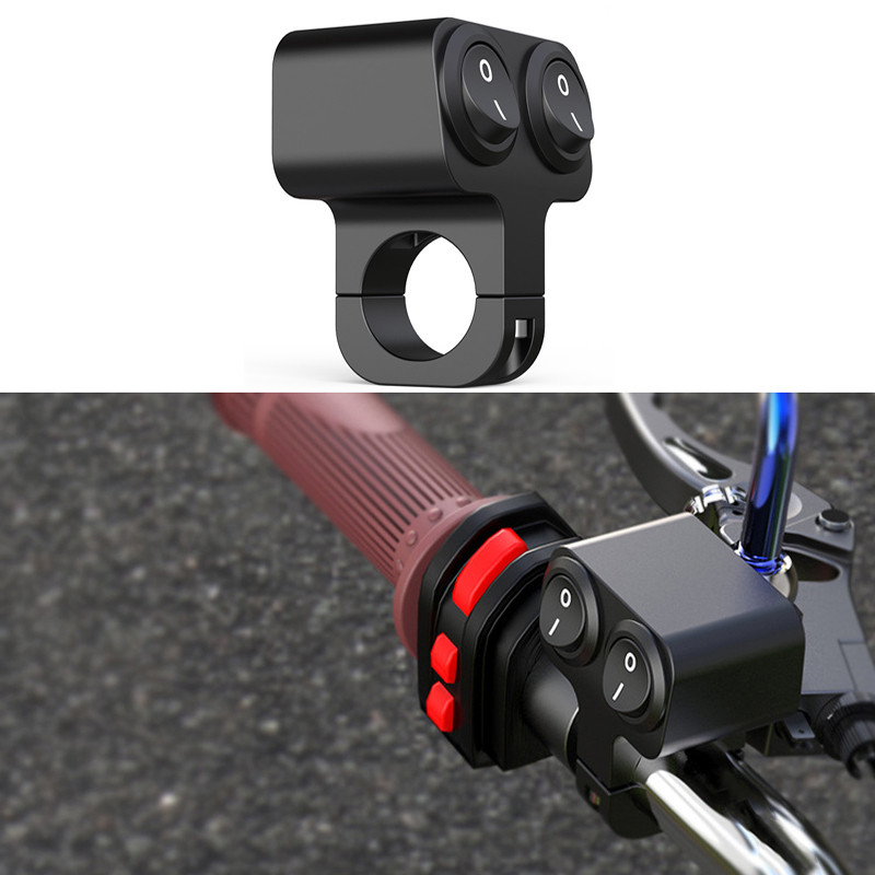 1Gb alumīnija sakausējuma motocikla stūres priekšējo lukturu slēdzis ūdensnecaurlaidīgs slēdzis 12V miglas prožektoru slēdža modifikācijas piederumi