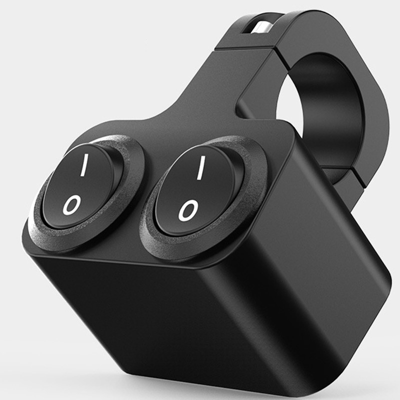 1Gb alumīnija sakausējuma motocikla stūres priekšējo lukturu slēdzis ūdensnecaurlaidīgs slēdzis 12V miglas prožektoru slēdža modifikācijas piederumi