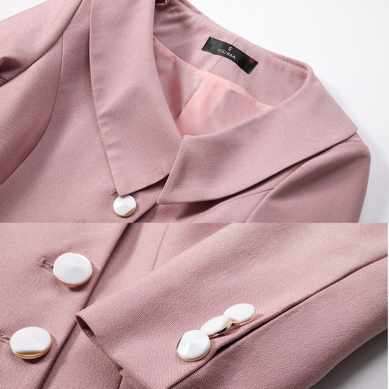 Costume elegante cu pantaloni pentru dama S-4XL pentru femei, cu guler răsturnat, cu pantaloni, alb, roz, set 2 piese pentru îmbrăcăminte de lucru de birou la hotel