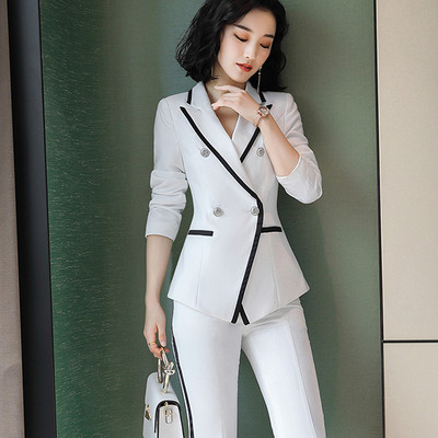 Γυναικείο Επίσημο Παντελόνι Για Δουλειές Γραφείου Φορέστε Uniform OL Ladies Blazers Jacket με Παντελόνι Παντελόνι Σετ Κοστούμια 2 τεμαχίων