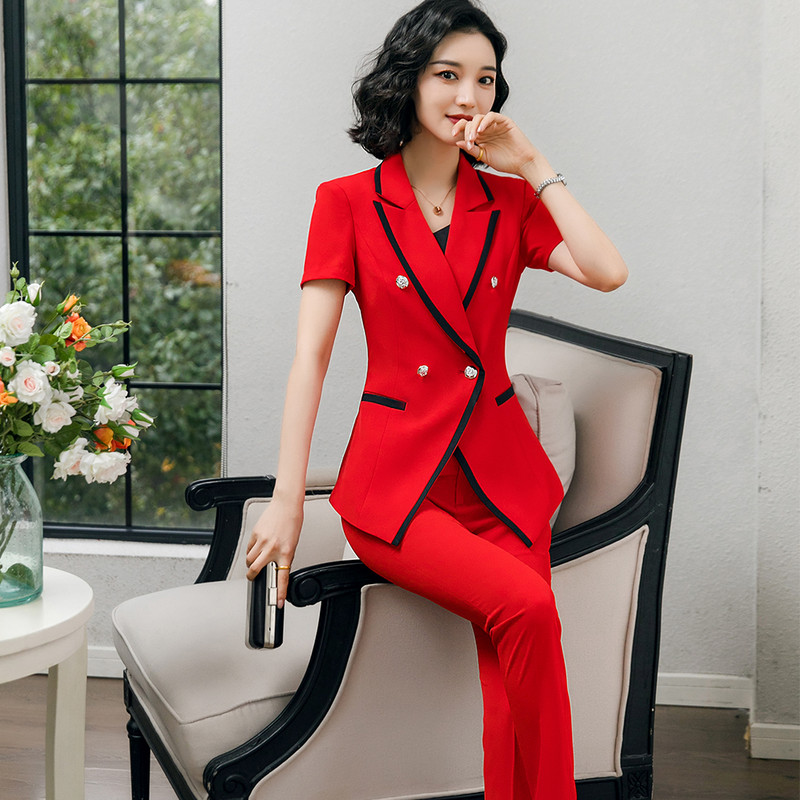 Γυναικείο Επίσημο Παντελόνι Για Δουλειές Γραφείου Φορέστε Uniform OL Ladies Blazers Jacket με Παντελόνι Παντελόνι Σετ Κοστούμια 2 τεμαχίων