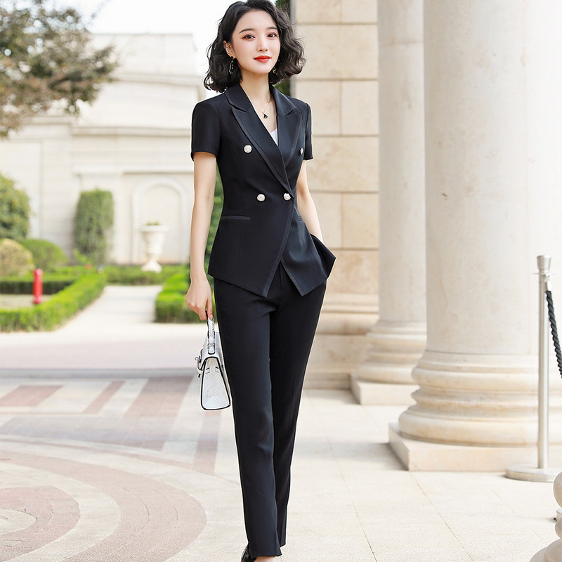 Γυναικείο Επίσημο Παντελόνι Για Δουλειές Γραφείου Φορέστε Uniform OL Ladies Blazers Jacket με Παντελόνι Παντελόνι Σετ Κοστούμια 2 τεμαχίων