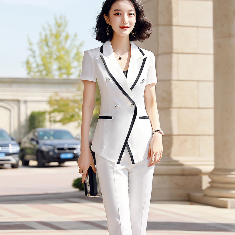 Γυναικείο Επίσημο Παντελόνι Για Δουλειές Γραφείου Φορέστε Uniform OL Ladies Blazers Jacket με Παντελόνι Παντελόνι Σετ Κοστούμια 2 τεμαχίων
