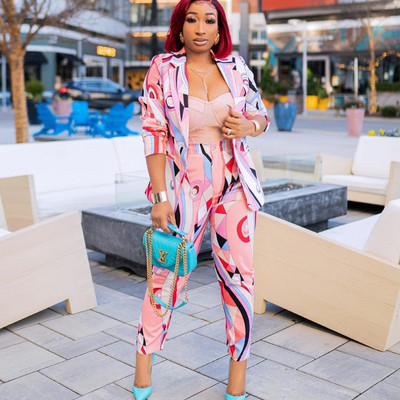 CM.YAYA Costume pentru femei Blazer Vintage Office Lady Pantaloni Costum Asortat Două 2 Piese Set Toamnă Iarnă Elegant INS Outfits Trening