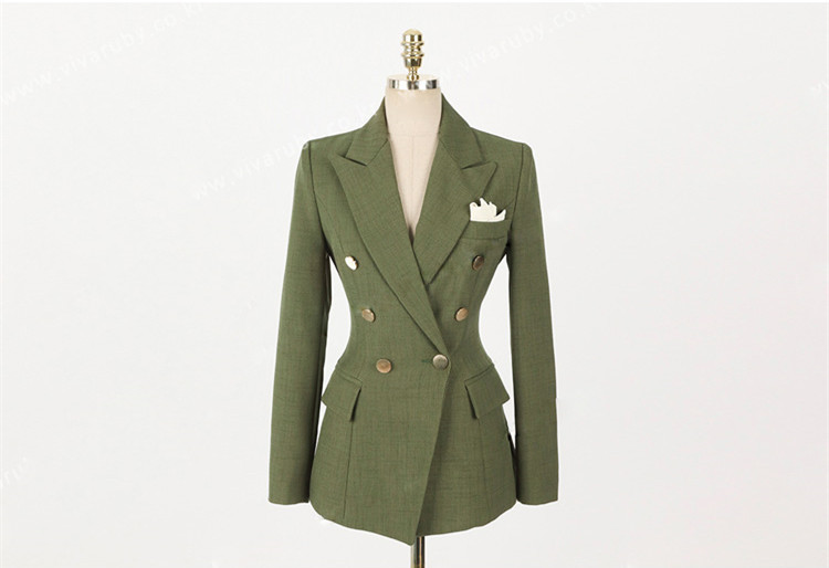 Žensko jesensko odijelo za pistu Uredski posao Komplet hlača s jaknim kopčanjem s dvostrukim kopčanjem 2023. Modna poslovna odijela s hlačama Žensko formalno odijelo s hlačama