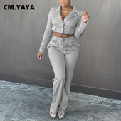 CM.YAYA Elegant Active Sport Costum și blazer pentru femei, pantaloni drepti, asortate, Set 2 piese, ținute, trening, trening
