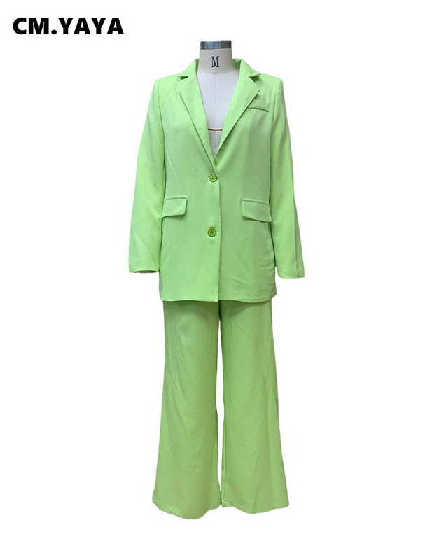 CM.YAYA Streetwear INS Naiste bleiserülikond ja sirged püksid, 2023. aasta vanaaegne kontorinaise 2-osaline komplekt, dressid