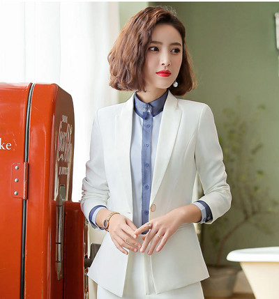 Υψηλής ποιότητας επαγγελματικά γυναικεία κοστούμια Παντελόνι Κοστούμι Νέο λεπτό μεγάλο μέγεθος Λευκό blazer Casual κοστούμι ψηλόμεση υψηλής ποιότητας