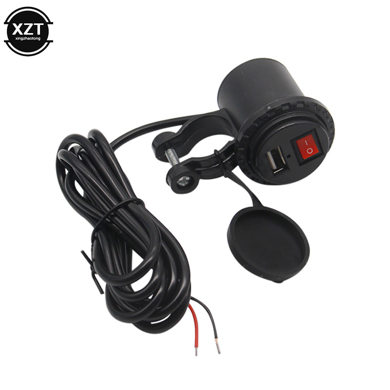 12V USB pentru motociclete telefon mobil priză mufă impermeabilă cu comutator priză brichetă Adaptor de alimentare pentru telefon pentru motociclete
