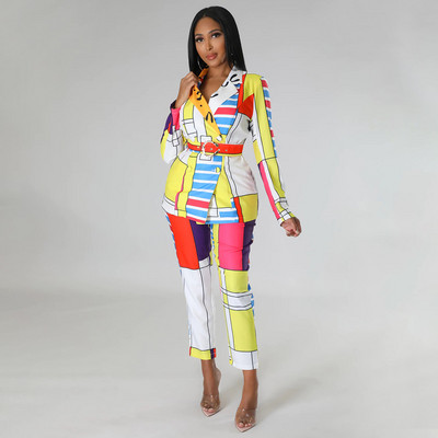 CM.YAYA Pantaloni eleganti cu imprimeu cu litere pentru femei, costum și blazer Top 2022, la modă nouă, set de două piese, ținute, haine de stradă, trening