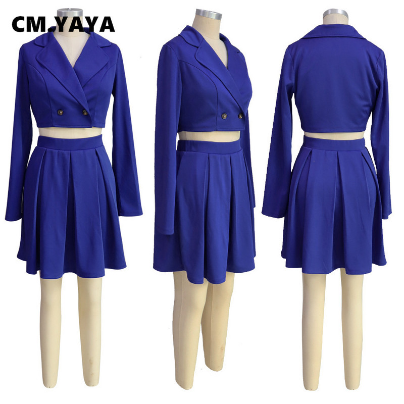 CM.YAYA Κομψές Γυναικείες Ευχάριστες Μεγάλες Κούνιες Φούστα σε γραμμή Α και Μπλέιζερ που ταιριάζουν σε δύο 2 τεμάχια Γυναικεία στολή γραφείου