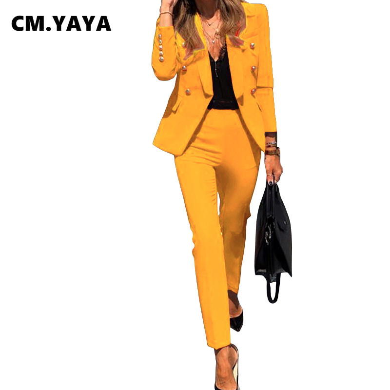 Set de iarnă 2020 pentru femei, cu crestături cu mâneci întregi, blazere, pantaloni creion, set de două piese pentru birou, trening, ținute casual GL806