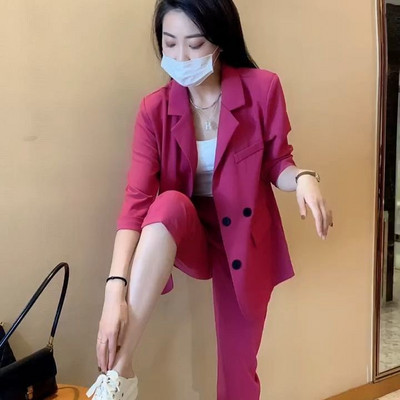 Ženski odgovarajući kompleti Ljetni set Dva modna komada za žene Hlače Odjevni komadi od 2 komada Hlače u trendu 2022. Novo u promociji Blazer odijelo