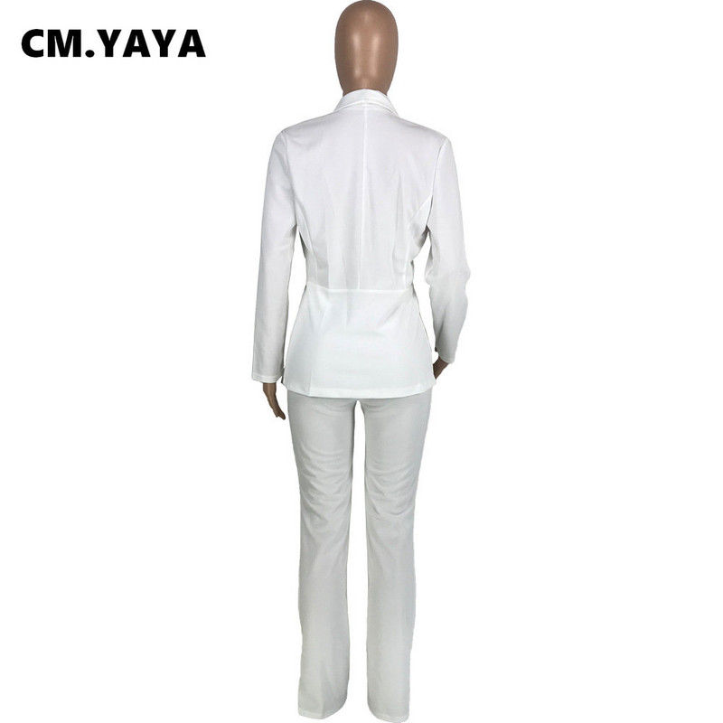 CM.YAYA Blazer odijelo za žene Ravno odijelo s hlačama Ulična odjeća Dvodijelni set odjevnih kombinacija Jesen Zima 2022. Blazer Femme