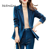 Țesătură de înaltă calitate, catifea 2022, toamnă iarnă, costume de afaceri pentru femei, cu pantaloni evazați și jachete, haină, blazere de afaceri, costume cu pantaloni