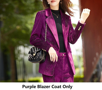 Țesătură de înaltă calitate, catifea 2022, toamnă iarnă, costume de afaceri pentru femei, cu pantaloni evazați și jachete, haină, blazere de afaceri, costume cu pantaloni