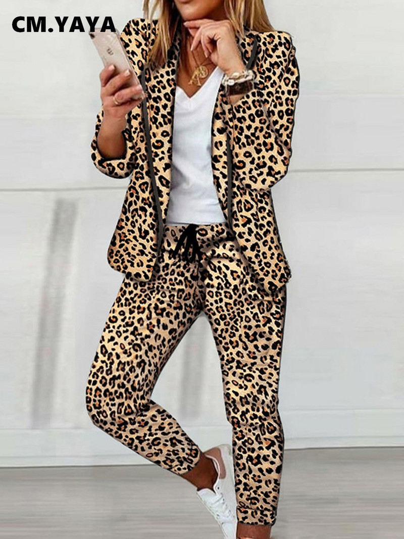 CM.YAYA rudens ziemas ielu rūtains sieviešu komplekts ar garām piedurknēm žakete un biksēm, biroja dāmas divdaļīgs komplekts, elegants INS tērps