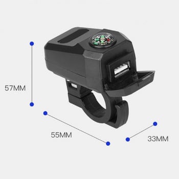 36V - 108V 5V/3.1A зарядно устройство за телефон Водоустойчив компас ABS скутер USB зарядно устройство Скоба за мобилен телефон за скутер