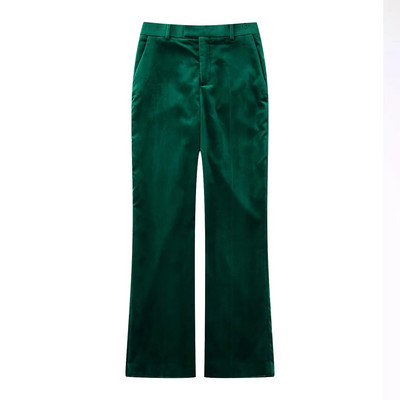 Γυναικείο ζιβάγκο κοστούμι βελούδινο παλτό δύο τεμαχίων Γυναικείο σετ γραφείου Επίσημο μπλέιζερ βελούδινο μασίφ με κουμπί za traf Παλτό