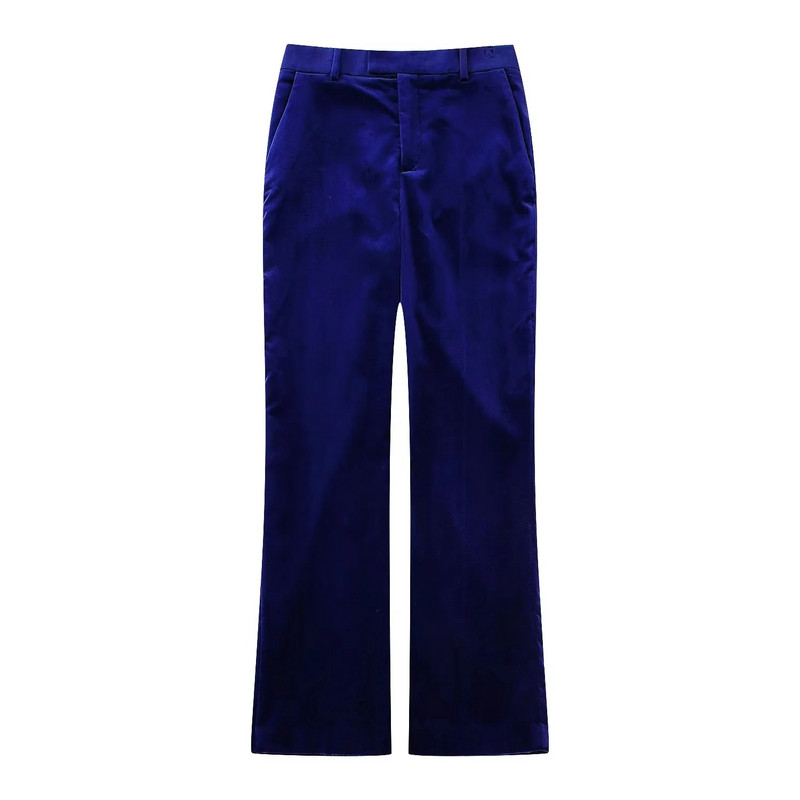 Γυναικείο ζιβάγκο κοστούμι βελούδινο παλτό δύο τεμαχίων Γυναικείο σετ γραφείου Επίσημο μπλέιζερ βελούδινο μασίφ με κουμπί za traf Παλτό