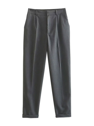 TRAF Γυναικεία Μόδα παλτό σακάκι με διπλό στήθος και ψηλόμεσες τσέπες στο πλάι Παντελόνι στον αστράγαλο Γυναικείο σετ δύο τεμαχίων Mujer