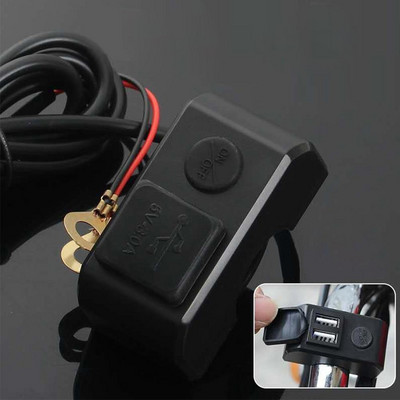 Încărcător pentru ghidon motocicletă dublu port USB 12v la 5v 3a Adaptor de încărcare rapidă priză de alimentare pentru telefon