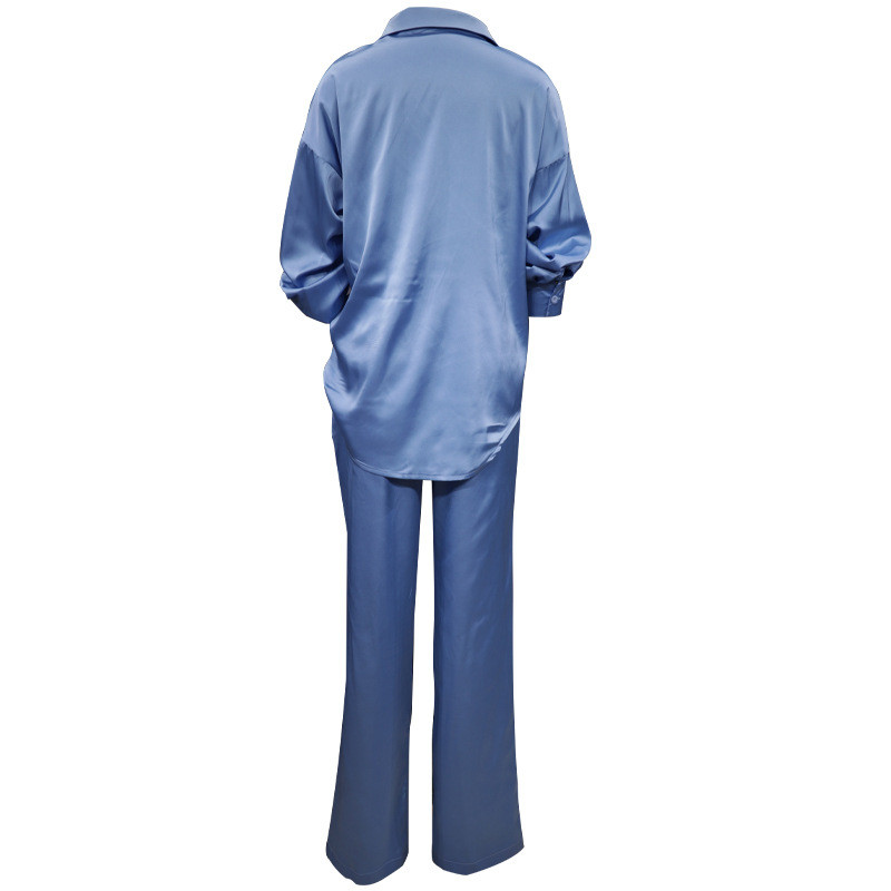 CM.YAYA Γυναικείο κοστούμι παντελόνι Μασίφ φαρδιά πουκάμισα τοπ + ίσια παντελόνια Δύο σετ 2 τεμαχίων γραφείο Γυναικεία ρούχα άνοιξη καλοκαίρι