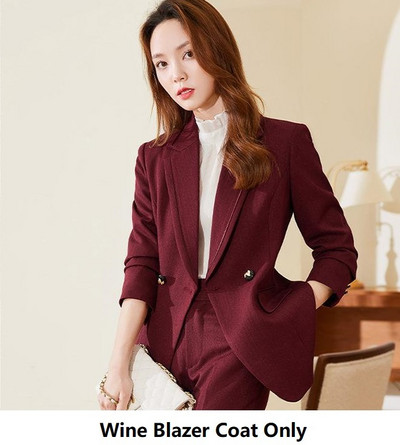 Kvaliteetsest riidest sügistalvised naiste äriülikonnad pükste ja jakkidega mantel Professionaalsed bleiserid pükste komplekt pükskostüümid