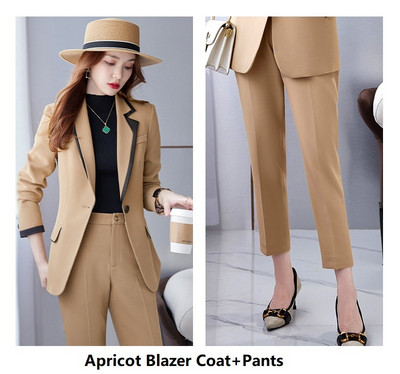 Costume de afaceri pentru femei cu pantaloni și jachete haine stiluri OL din țesătură de înaltă calitate pentru dama blazer profesionist cu pantaloni set de pantaloni